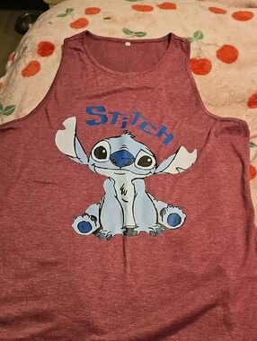 Stitch Graphic Maroon Tank Top - Disney Inspired